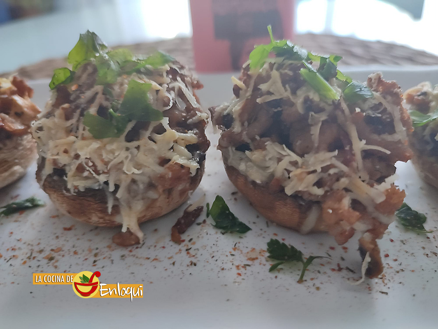 Champiñones rellenos en la airfryer